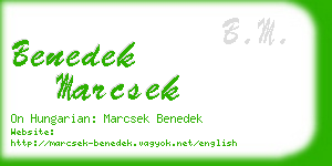 benedek marcsek business card